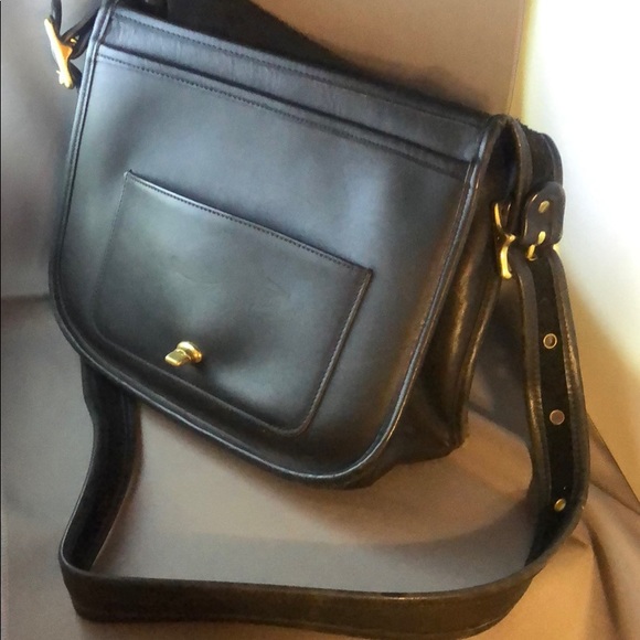 Black leather Coach bag / satchel - vintage - Picture 6 of 9